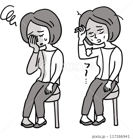 更年期障害や疲れに悩む女性 117266941