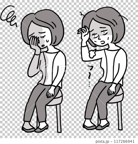 更年期障害や疲れに悩む女性 117266941