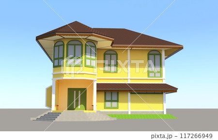 3D illustration of building project 3D illustration of building project 117266949