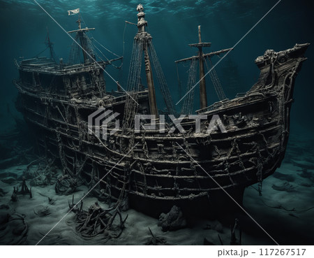 Old sunken ship 117267517