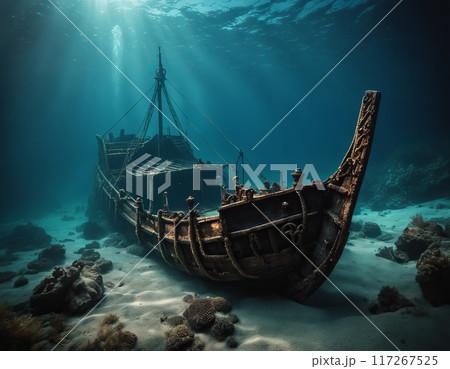Old sunken ship 117267525