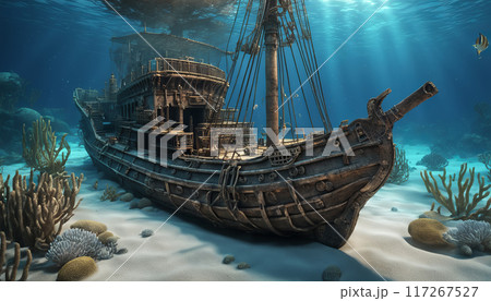 Old sunken ship 117267527