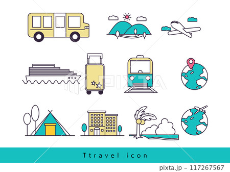 旅行に関するアイコンイラストセット 117267567