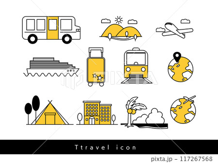 旅行に関するアイコンイラストセット 117267568