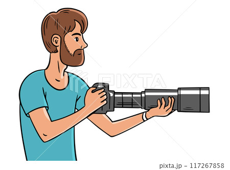 Young man with a camera 117267858