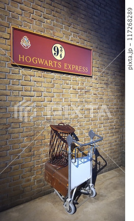 としまえんのハリー・ポッターの9と4分の3番線の入口のカート 117268289