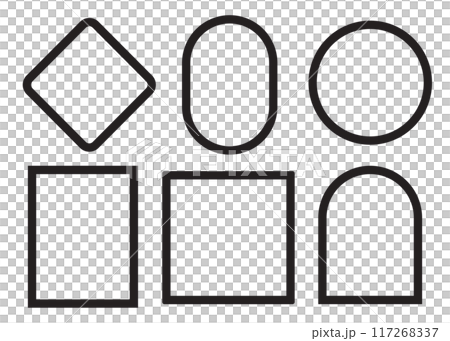 Simple and geometric frames line for element, label and illustration 117268337
