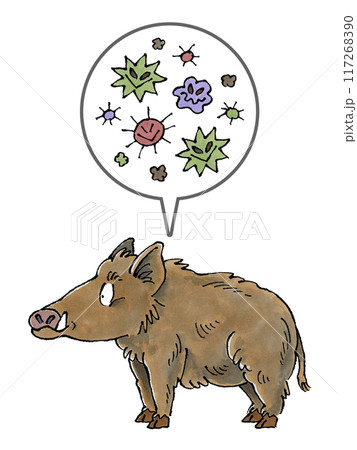 イノシシと病原菌のイラスト素材 [117268390] - PIXTA