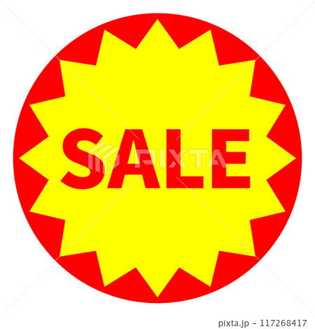 「SALE」の販促ステッカーデザイン 「SALE」の販促ステッカーデザイン 117268417