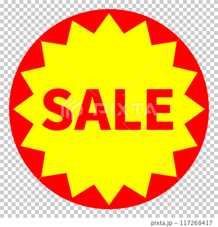 「SALE」の販促ステッカーデザイン 「SALE」の販促ステッカーデザイン 117268417