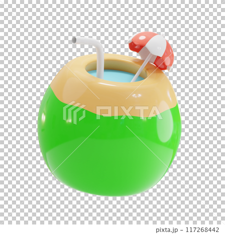 Coconut Drink 3D Illustrations, 3D rendering Coconut Drink 3D Illustrations, 3D rendering 117268442