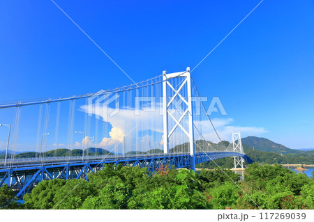 【広島県】晴天の因島大橋(しまなみ海道) 【広島県】晴天の因島大橋(しまなみ海道) 117269039