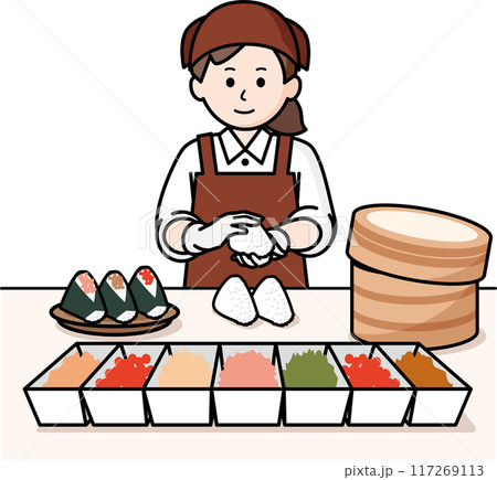 おにぎり屋の女性店員 117269113