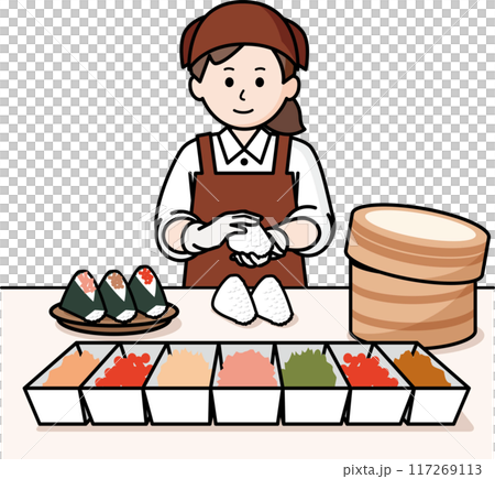 おにぎり屋の女性店員 117269113