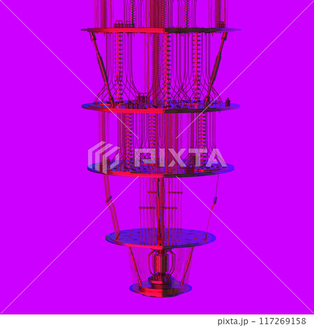 Quantum computer machine in neon light Quantum computer machine in neon light 117269158