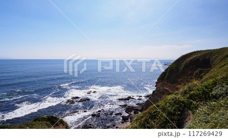 三浦半島の三浦市城ヶ島の夏 117269429
