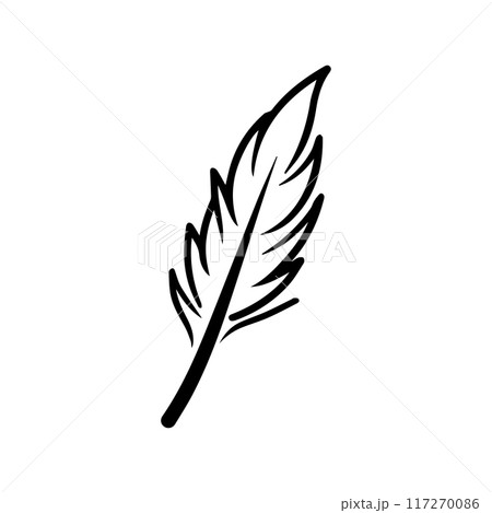 Quill icon or modern line symbol. Vector line art and icon design with bold outline. Black and white Pixel Perfect minimalistic symbol isolated white background. Silhouette simple thin sign Quill icon or modern line symbol. Vector line art and icon design with bold outline. Black and white Pixel Perfect minimalistic symbol isolated white background. Silhouette simple thin sign 117270086