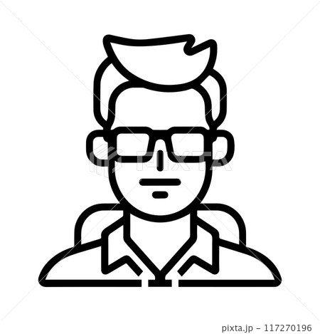 Driver icon or modern line symbol. Vector line art and icon design with bold outline. Black and white Pixel Perfect minimalistic symbol isolated white background. Silhouette simple thin sign 117270196