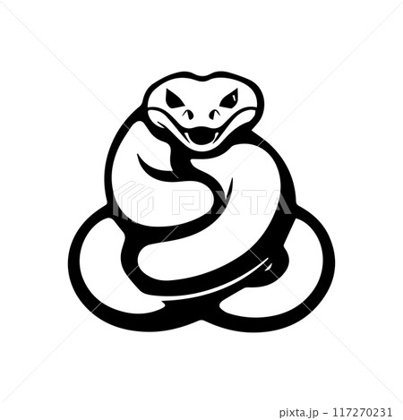 anaconda icon or modern line symbol. Vector line art and icon design with bold outline. Black and white Pixel Perfect minimalistic symbol isolated white background. Silhouette simple thin sign 117270231
