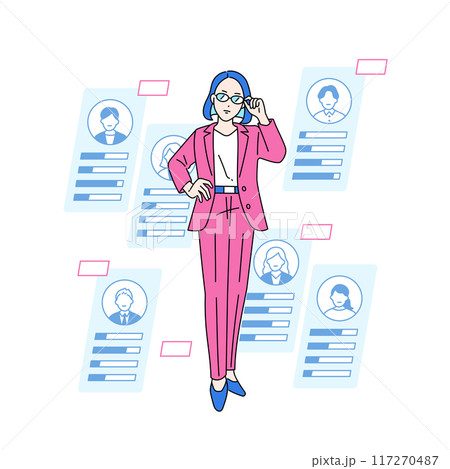 人材を管理する女性のイラスト　幹部 117270487
