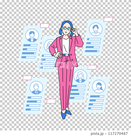 人材を管理する女性のイラスト　幹部 117270487