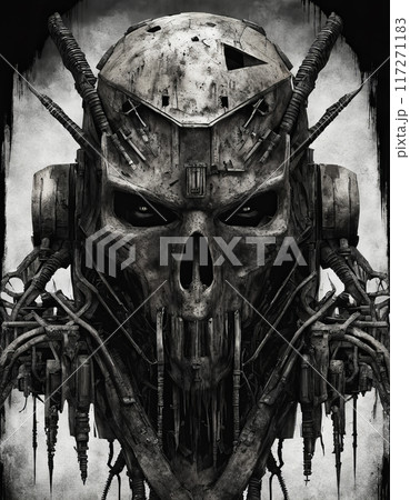 Scary face of a monster 117271183