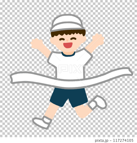 運動会の徒競走のゴールのイラスト 117274105