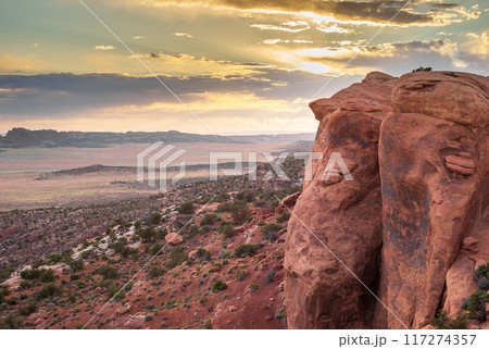 Sunset over Devils Garden in Arches National Park 117274357