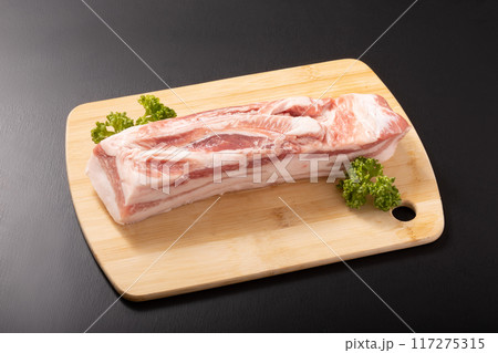 ［宮城県産］黒豚　バラ　ブロック肉 117275315