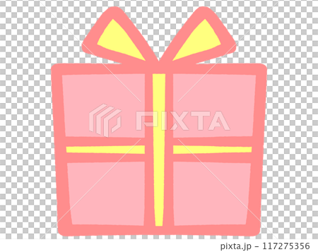 かわいいプレゼントボックスのイラスト素材 117275356