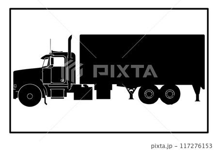 Car Hauler Semi Truck Vector - Auto Transport Trailer Illustration 117276153