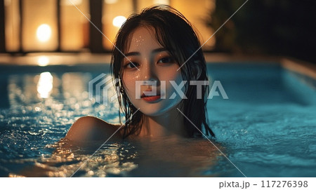 ナイトプールと美女3 117276398