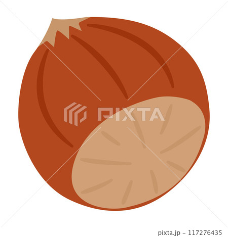 Hazelnut ripe and tasty, healthy snacks. Hand drawn trendy flat style. Hazelnut ripe and tasty, healthy snacks. Hand drawn trendy flat style. 117276435