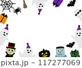 かわいいハロウィンのフレーム 117277069