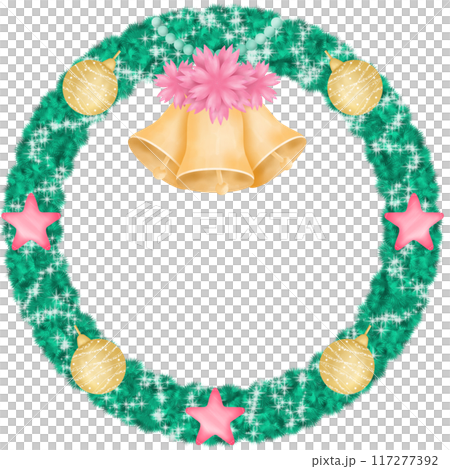 Christmas Wreath decorated with cute bows, flowers, balls, and candy canes Christmas Wreath decorated with cute bows, flowers, balls, and candy canes 117277392