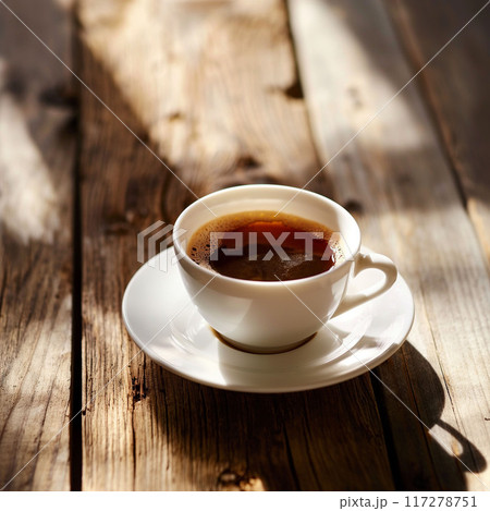 コーヒー、カフェラテ、コーヒーカップ  Generative AI 117278751