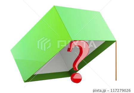 Question mark in the trap, 3D rendering 117279026