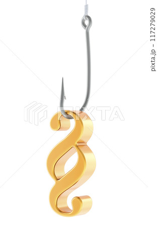 Section, paragraph symbol on the hook, 3D rendering 117279029