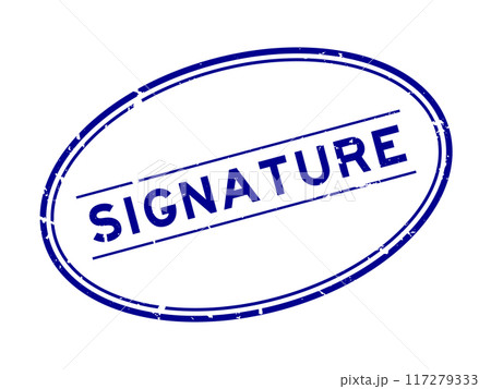 Grunge blue signature word rubber seal stamp on white background Grunge blue signature word rubber seal stamp on white background 117279333