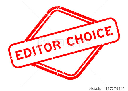 Grunge red editor choice word rubber seal stamp on white background 117279342