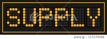 Orange color led banner in word supply on black background 117279366