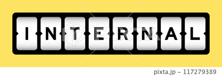 Black color in word internal on slot banner with yellow color background 117279389