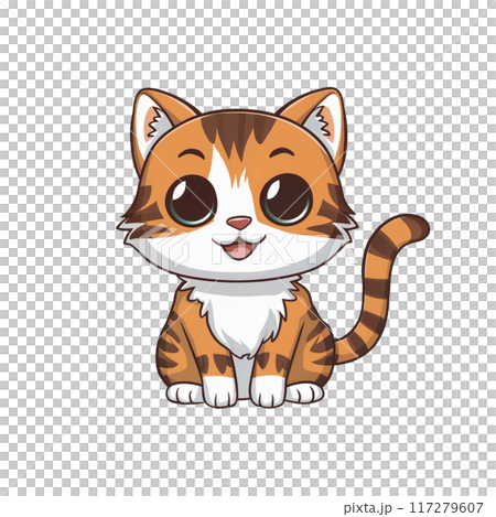 a standing cat a standing cat 117279607