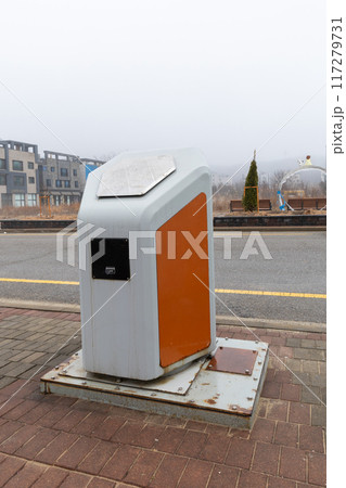 Recycling point outdoor in the city street Recycling point outdoor in the city street 117279731