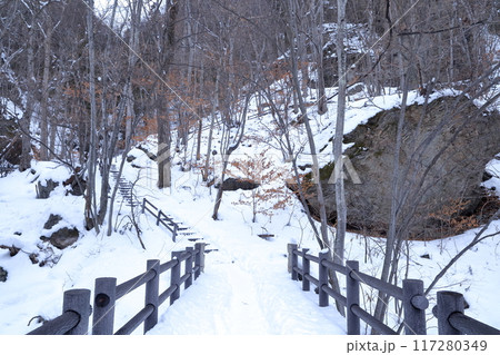 三滝橋　長野県 北相木村　真冬の風景 117280349