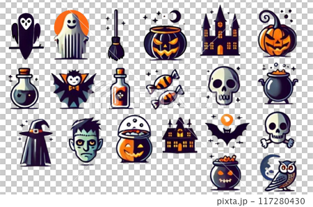 萬聖節可愛的材料收集 117280430