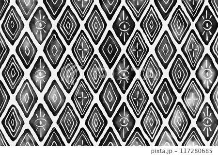 Abstract geometric triangles drawing bold black white pattern surface ornament repeated chess geometrical ink watercolor Abstract geometric triangles drawing bold black white pattern surface ornament repeated chess geometrical ink watercolor 117280685