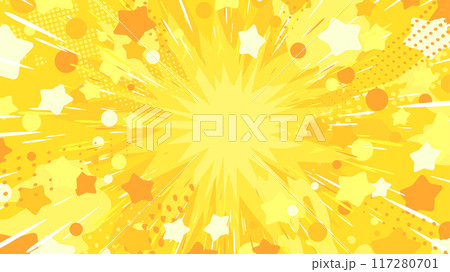爆発の光と星が広がるエフェクトのイラスト 爆発の光と星が広がるエフェクトのイラスト 117280701