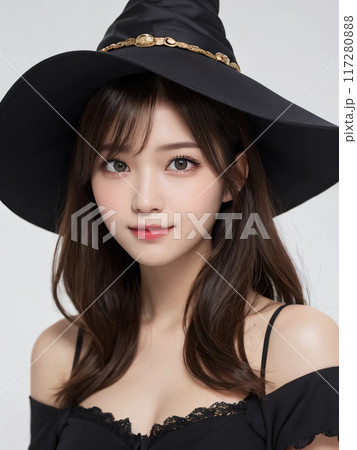 魔女のコスプレしたロングヘアの港区女子 魔女のコスプレしたロングヘアの港区女子 117280888