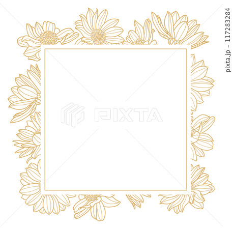 Luxury golden frame for invite, wedding, certificate. Vector floral illustration Luxury golden frame for invite, wedding, certificate. Vector floral illustration 117283284